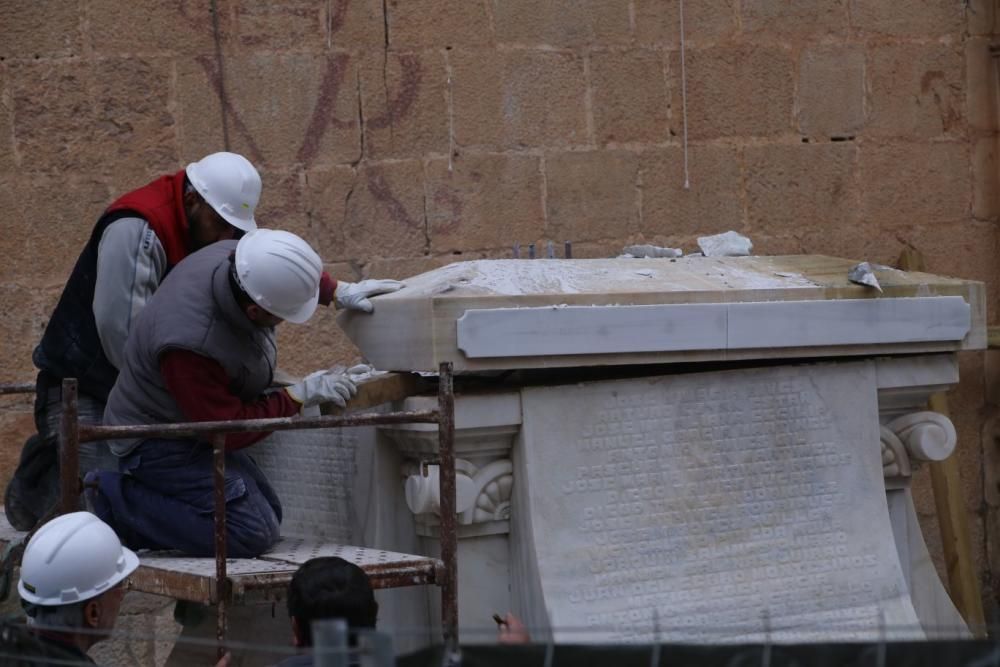 Retoman los trabajos para retirar la Cruz de los Caídos de Callosa de Segura