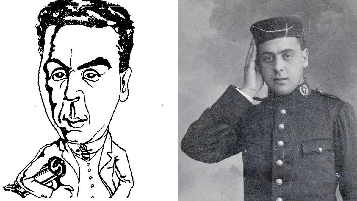 Augusto Milego, caricatura y foto