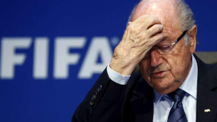 Blatter, durante una rueda de prensa de la FIFA.