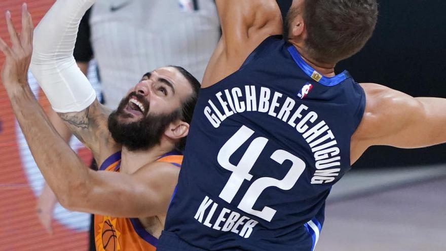 Ricky Rubio, en una acción del partido ante los Mavericks de Dallas.