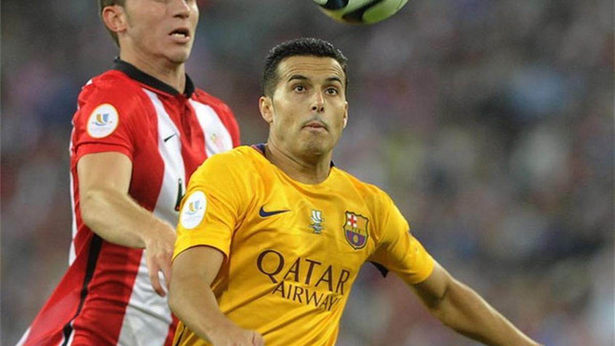 Pedro, en un lance del partido del viernes ante el Athletic