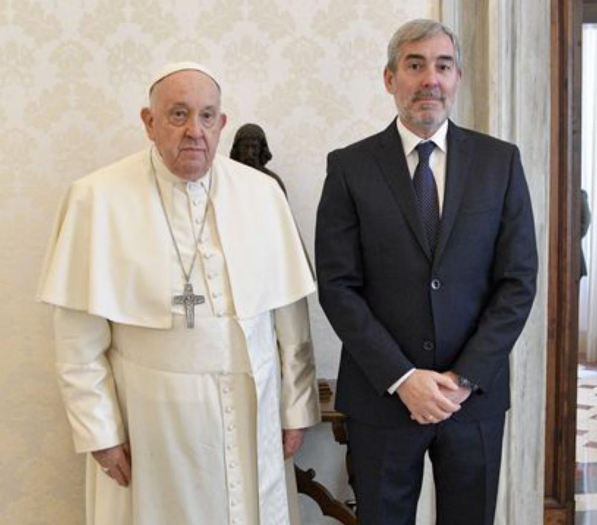 La immigració, tema clau de la reunió entre el president Clavijo i el Papa