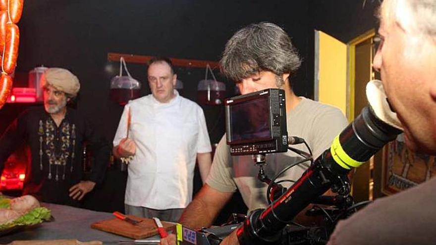 Un momento del rodaje de la película en el Pub Casablanca de Alcoy.