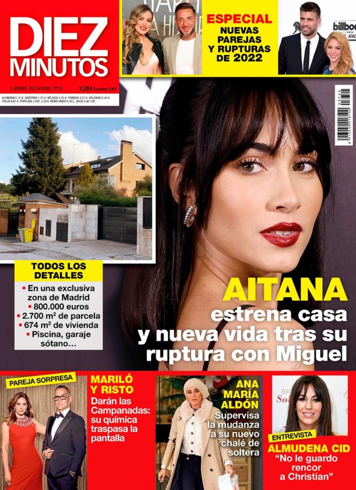 Portada de 'Diez Minutos' que incluye la fotografía de la nueva casa de Aitana Ocaña