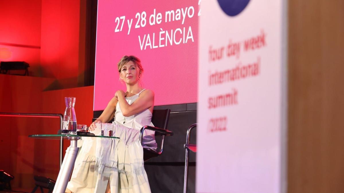Yolanda Díaz, en Valencia.