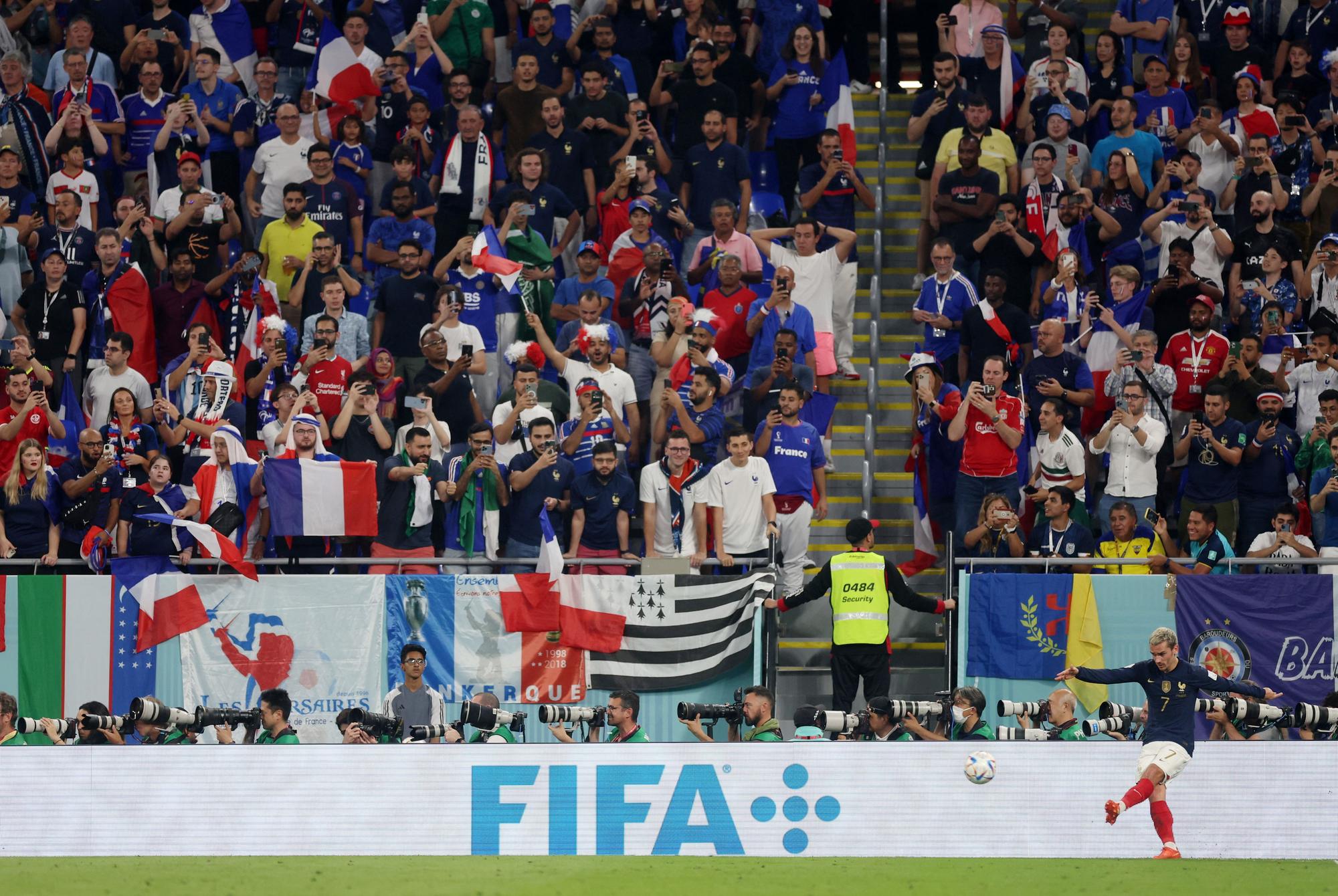 Griezmann, durante el partido de Francia ante Dinamarca.