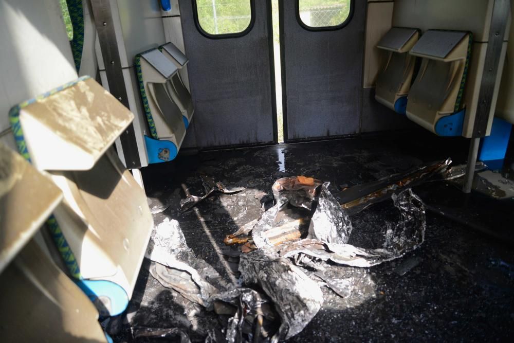 Se incendia un tren en la estación de Binissalem