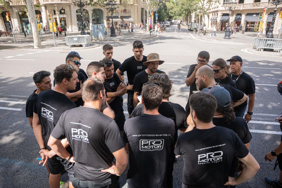 Preparativos para la exhibición de F1 en Barcelona