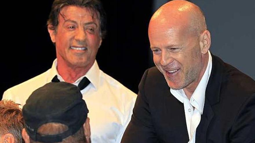 Sylvester Stallone y Bruce Willis en el Comic-Con.