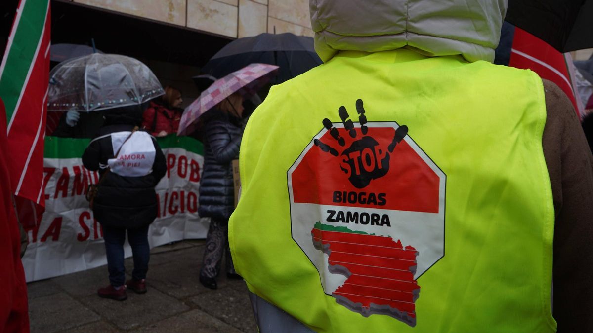 Participante en una manifestación contra las plantas de biogás en Zamora
