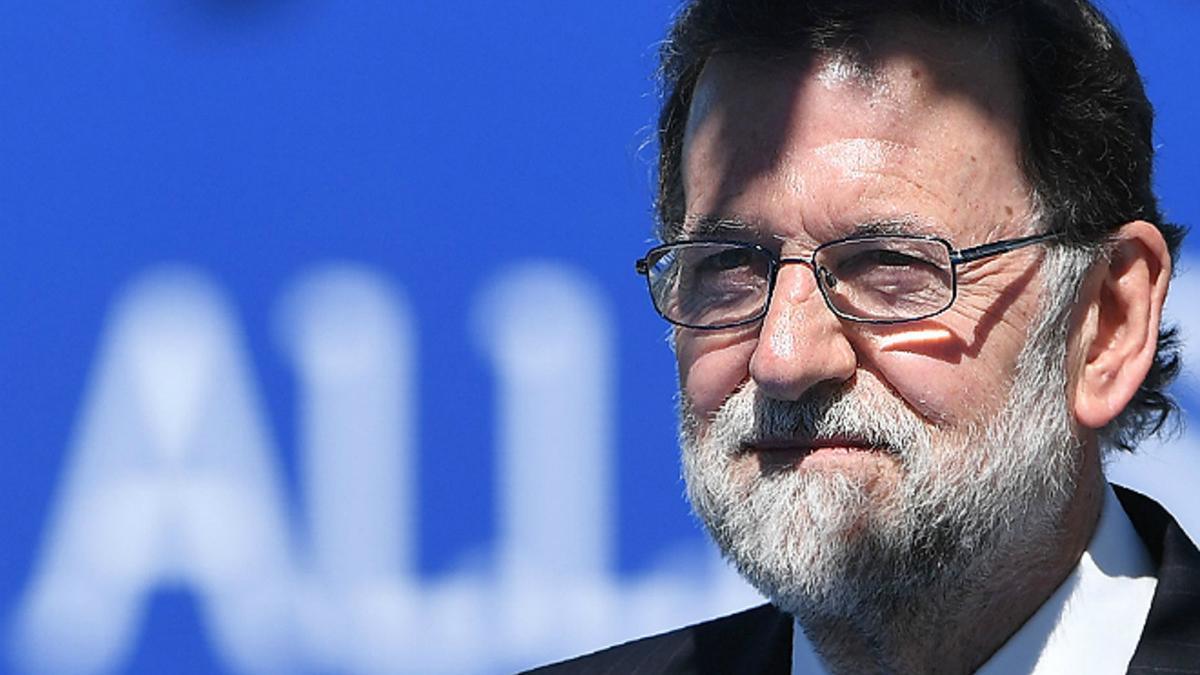 Mariano Rajoy, en Bruselas, este mediodía.