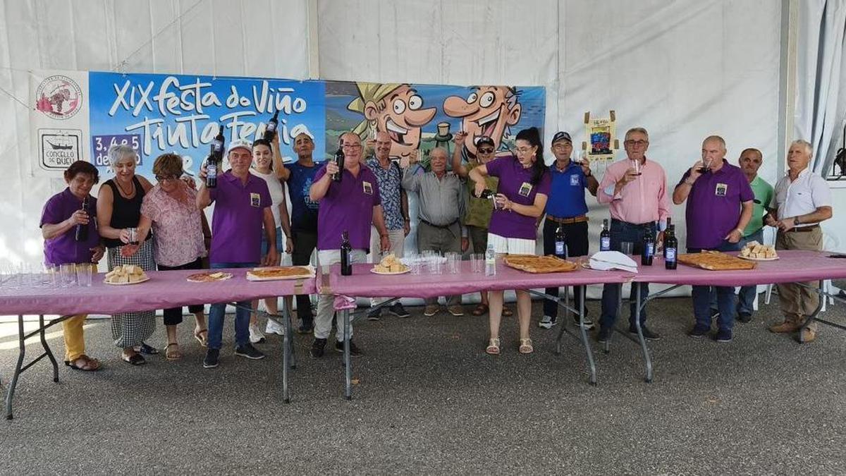 Un momento de la presentación de la vigésima edición de la Festa do Tinta Femia de Cela.