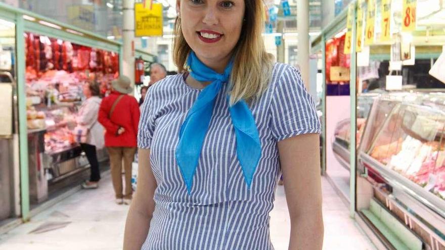 Carmen Quirós, en el mercado del Fontán.
