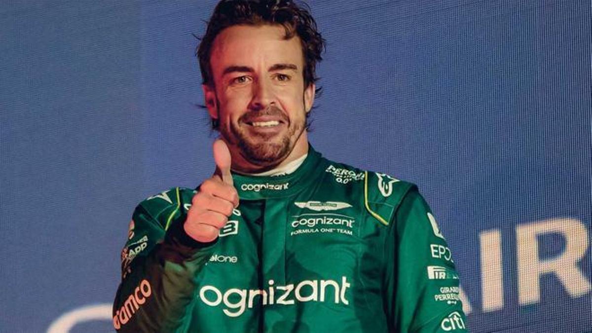 Euforia y no es para menos: así celebró Alonso con Aston Martin el podio en Arabia