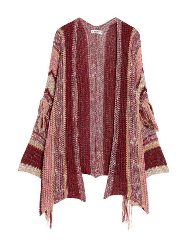 Chaqueta-kimono con flecos, de Pull&Bear