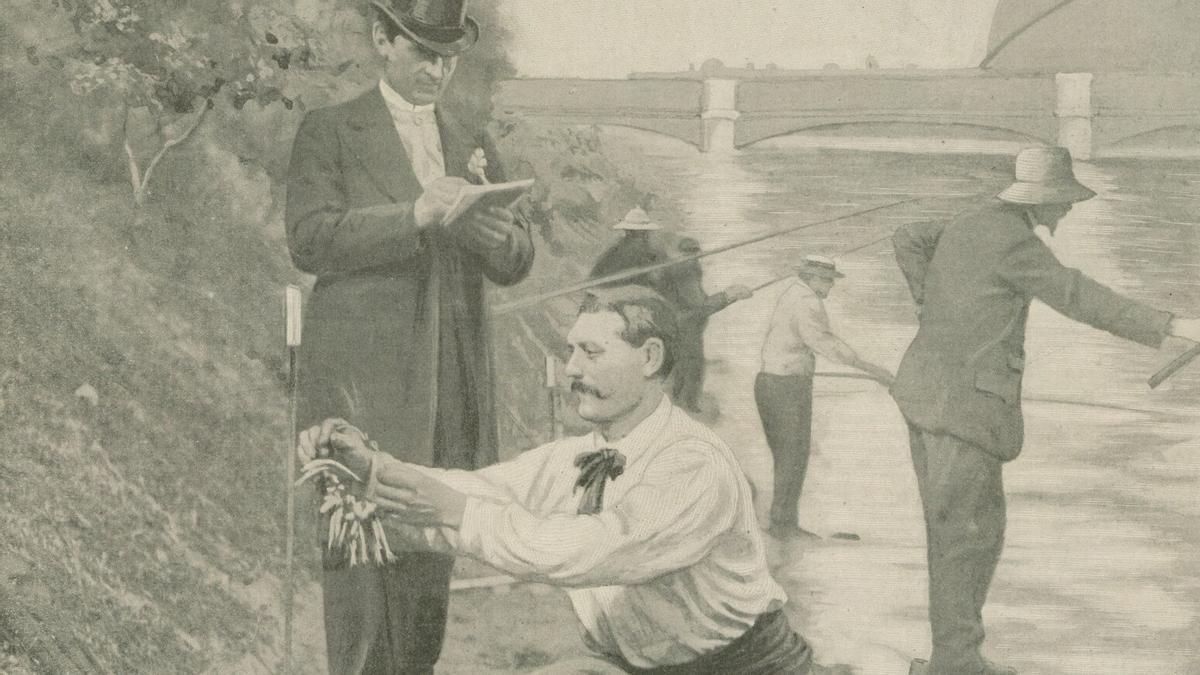 La prueba de pesca deportiva en los JJOO de París 1900.