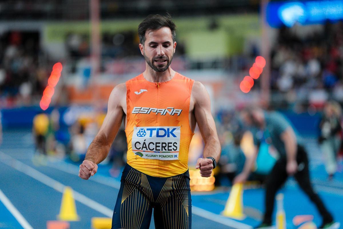 Eusebio Cáceres, octavo clasificado en el Mundial indoor de Polonia