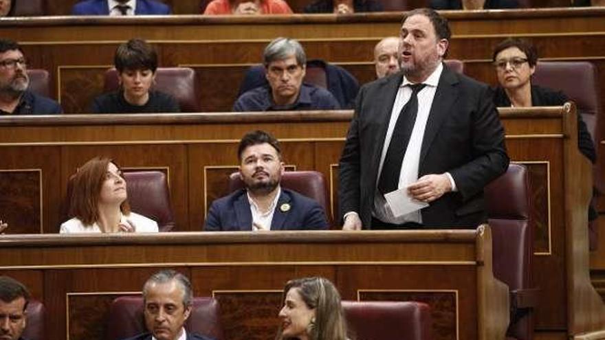 Oriol Junqueras, en la sesión constitutiva del Congreso. // E.P.