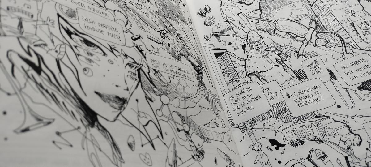 Las ilustraciones de Deih en su cómic.