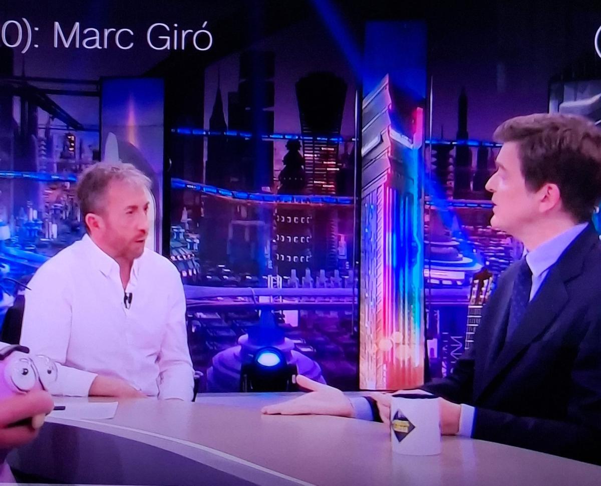 Pablo Motos y Marc Giró, en 'El hormiguero'.