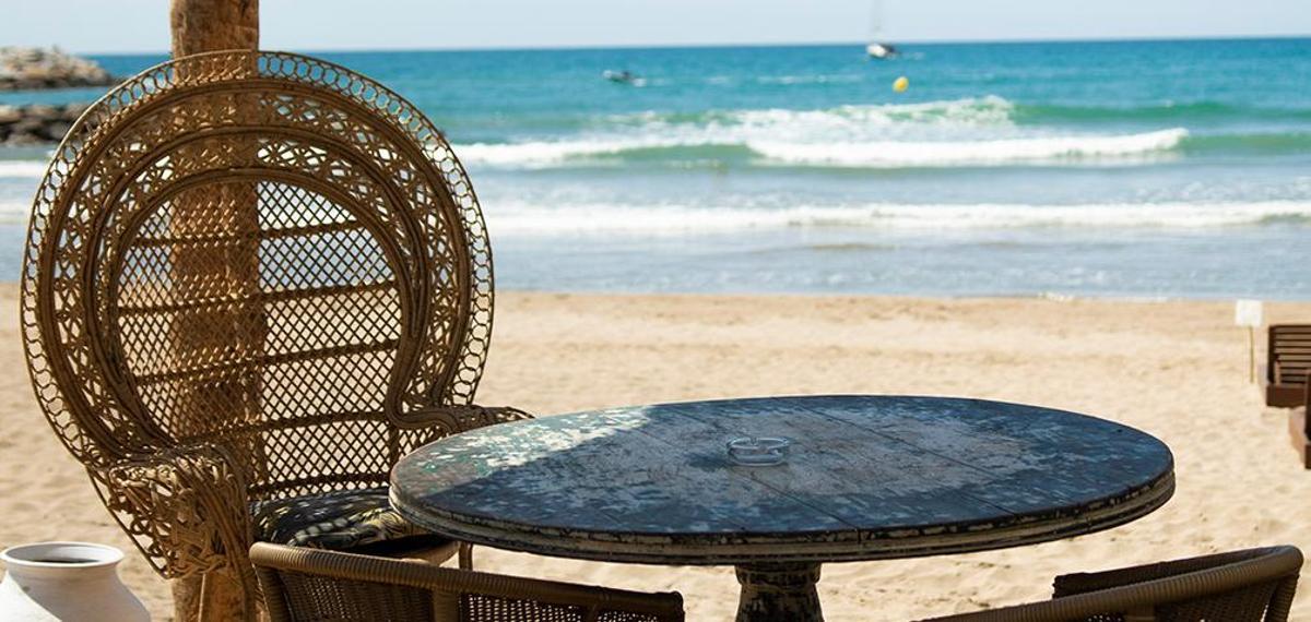 Detalle del chiringuito Punta Roca de Castelldefels
