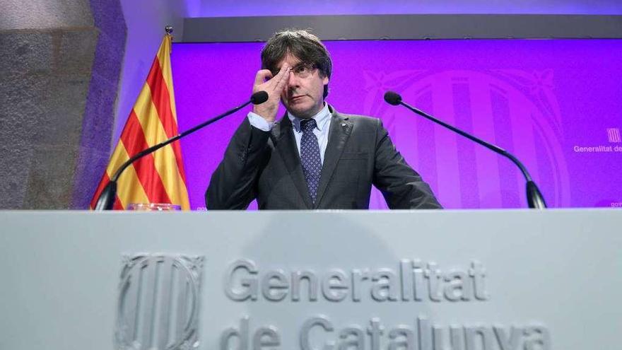 Puigdemont, ayer, en su comparecencia para responder a la citación del Tribunal de Cuentas. // Reuters