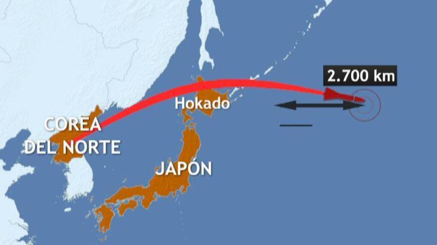 Corea del Norte lanza un nuevo misil que sobrevuela Japón