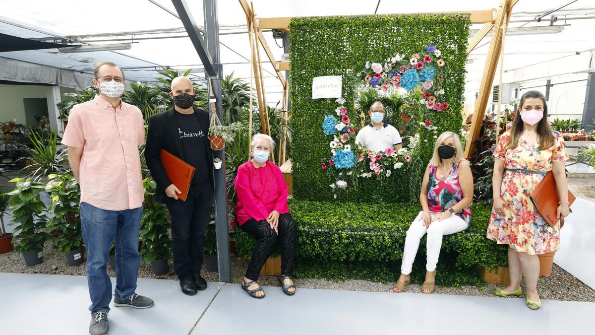 Los organizadores del concierto solidario durante la presentación en el espacio Garden de Atades.