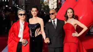 22 April 2026, United Kingdom, London: (L-R) American actors Meryl Streep, Anne Hathaway, Stanley Tucci and British actress Emily Blunt attending the Devil Wears Prada 2 European premiere at Leicester Square in central London. Photo: Ian West/PA Wire/dpa 22/04/2026 ONLY FOR USE IN SPAIN. Ian West/PA Wire/dpa;celebrity;entertainment;people;cinema;theatre;media;The Devil Wears Prada 2 European premiere in London