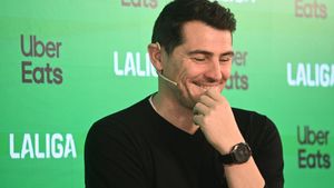 Iker Casillas durante la presentación de la nueva campaña de Uber Eats, en Madrid.