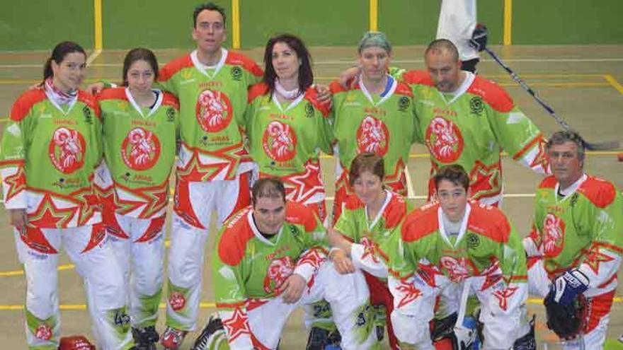 Formación el pasado año de Hockey Zamora.