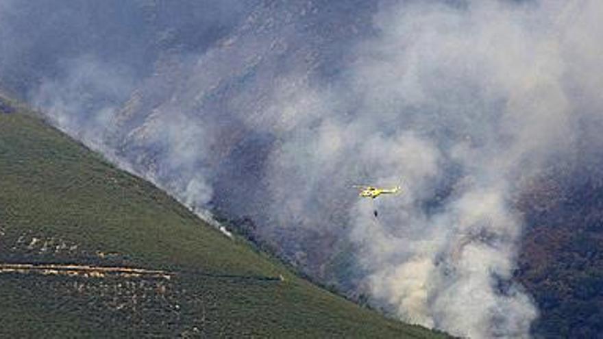 Los incendios forestales de Barjas y Encinedo, en León, siguen activos