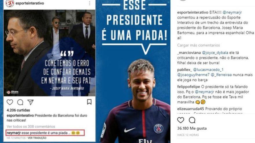 Neymar: &quot;Bartomeu es una broma&quot;