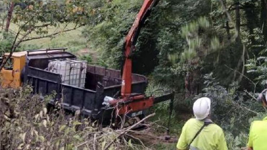 imagen de los trabajos realizados en el arroyo Gaspar, en Grado