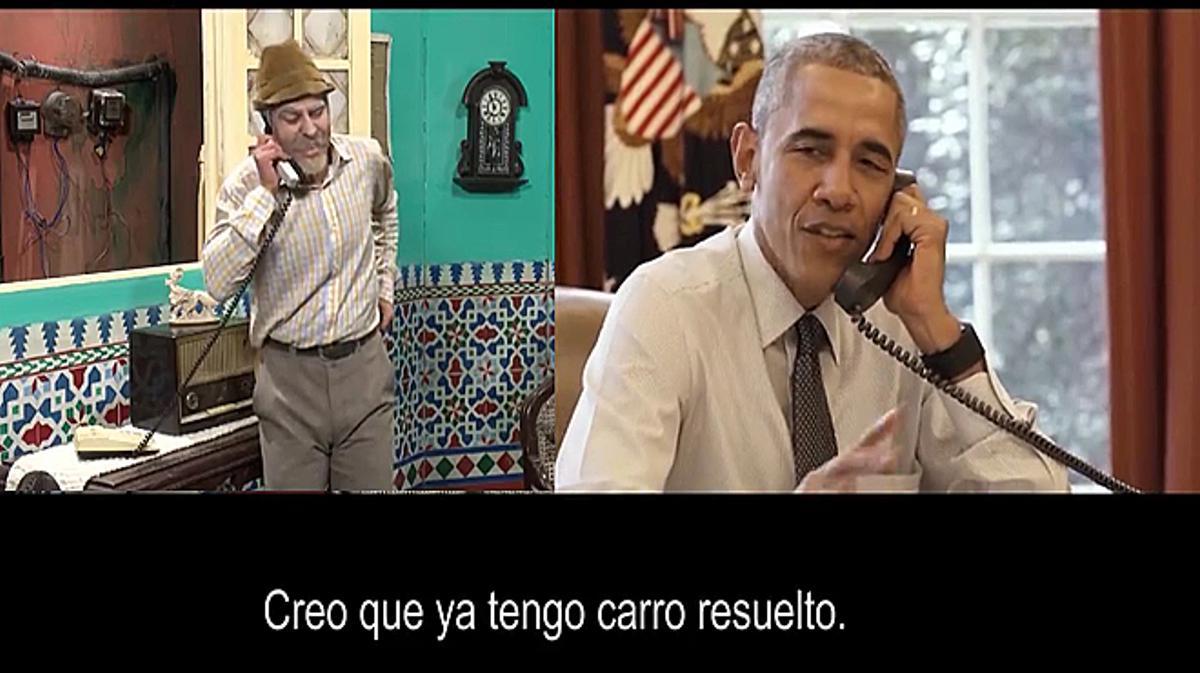 El president Barack Obama, en un esquetx còmic amb l’humorista cubà Pánfilo.