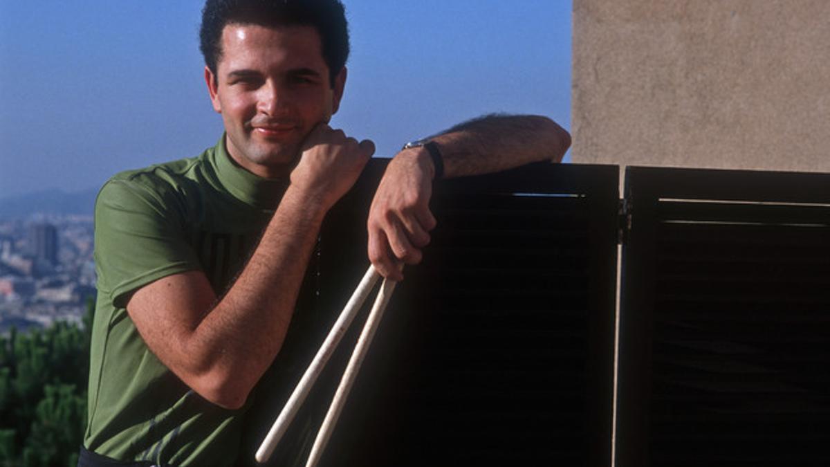 Juan Tarodo, el batería del grupo Ole Ole, en Montjuïc, en julio de 1988.