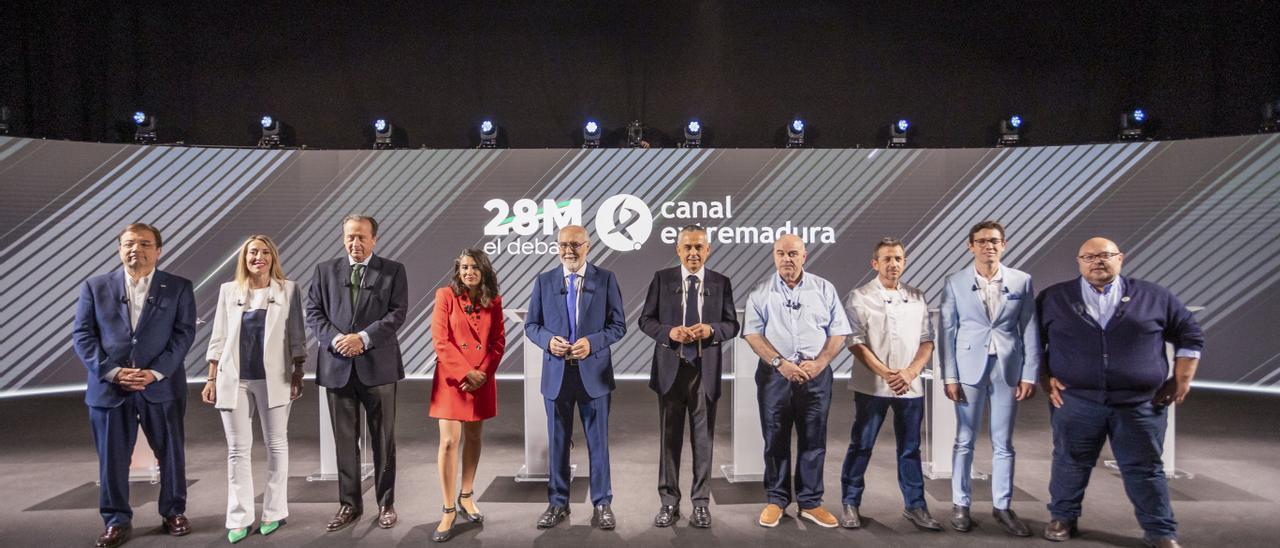 Debate de candidatos en Canal Extremadura el miércoles pasado.