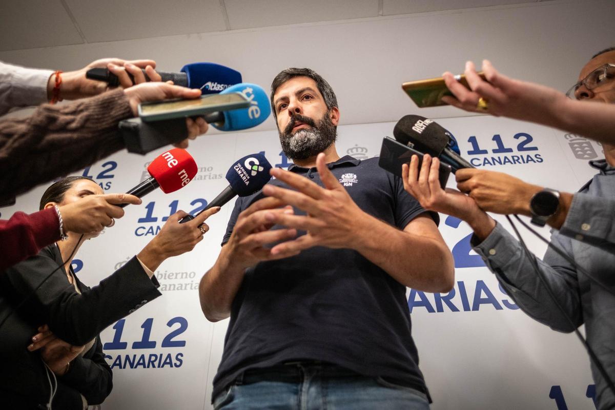 Itahiza Domínguez, director del IGN, durante la rueda de prensa posterior al Pevolca