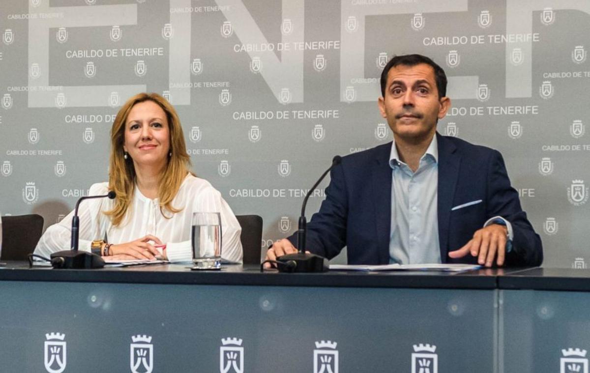 La presidenta, Rosa Dávila, junto al consejero Juan José Martínez. | EL DÍA