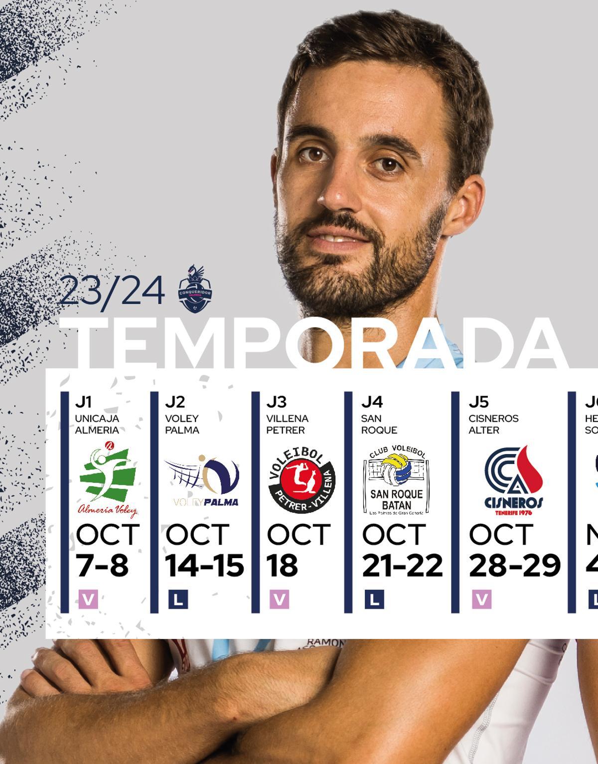 La jornada tres de la Superliga de voleibol masculina será la única que se dispute entre semana. En concreto será un miércoles y el rival del Conqueridor será el Voleibol Villena Petrer.