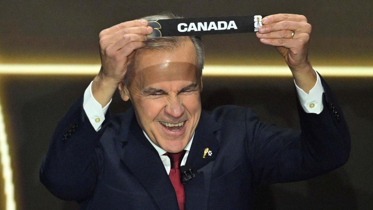 El primer ministro de Canadá, Mark Carney, durante el sorteo del Mundial 2026