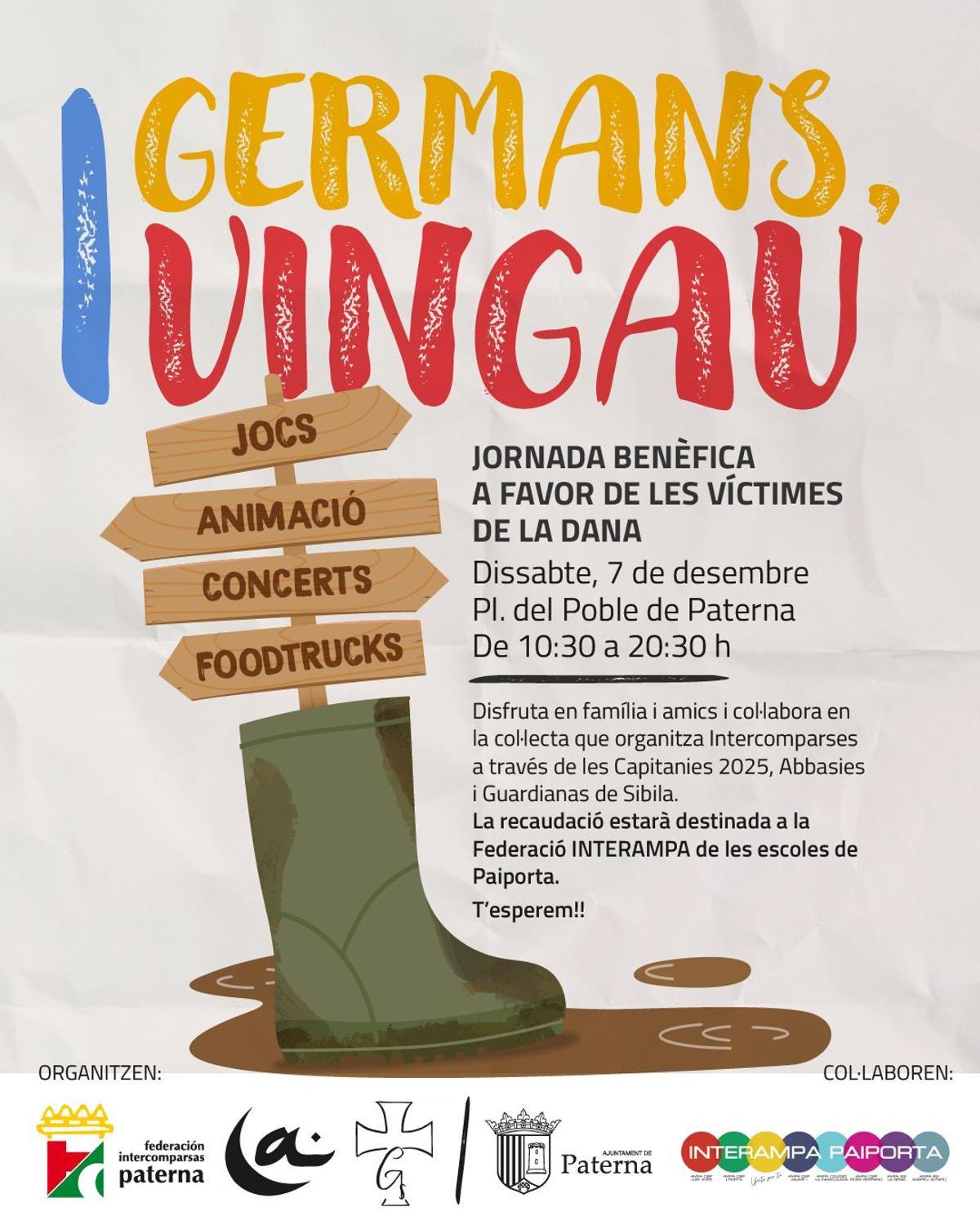 Cartel evento solidario de Intercomparsas de Paterna.
