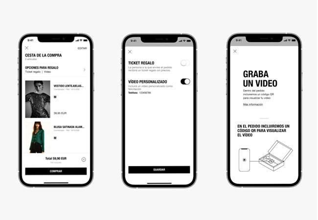 Los regalos de la 'app' de Zara podrán acompañarse de un vídeo personal