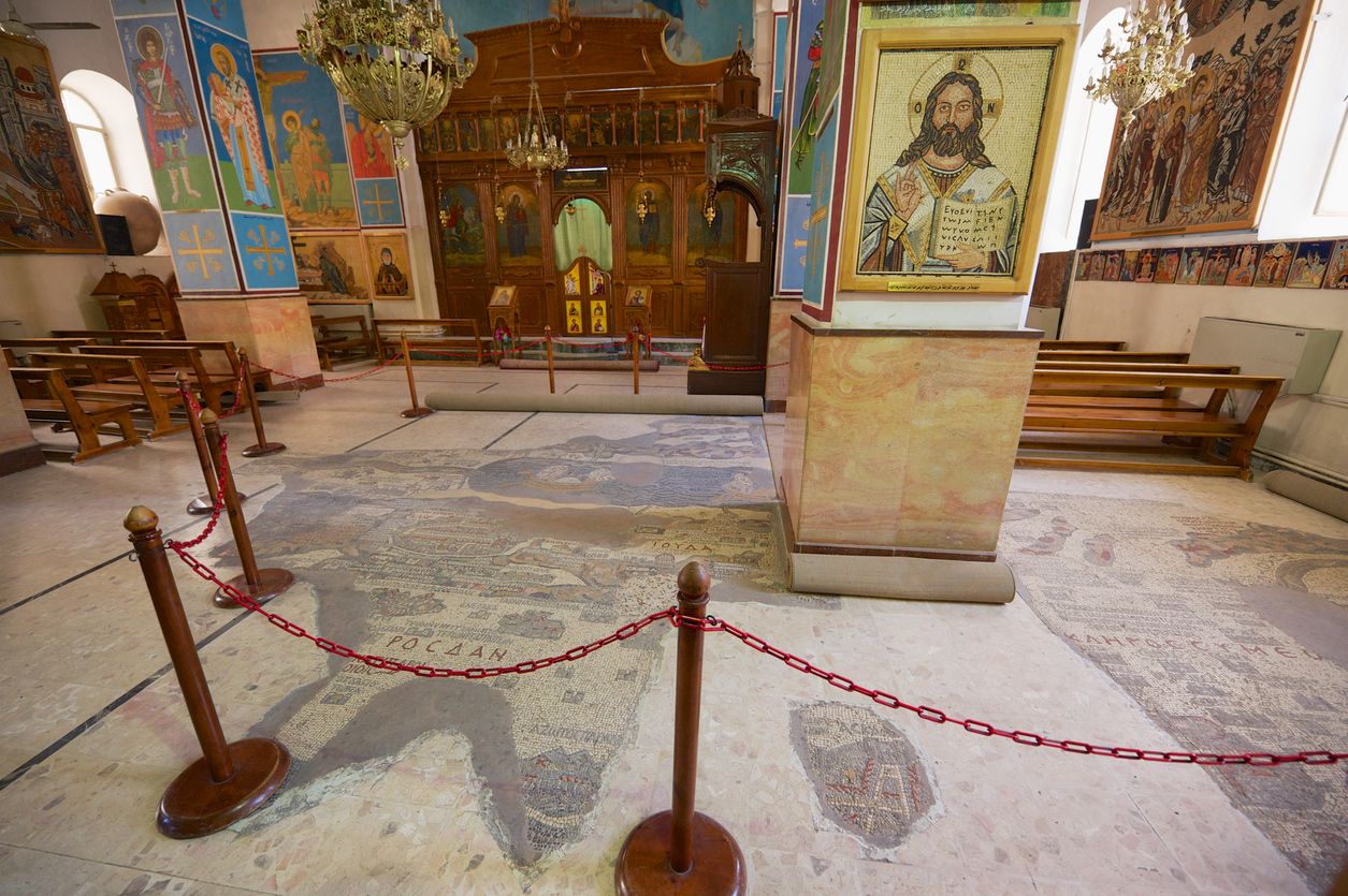 El mapa de Madaba se encuentra en la iglesia ortodoxa de San Jorge.