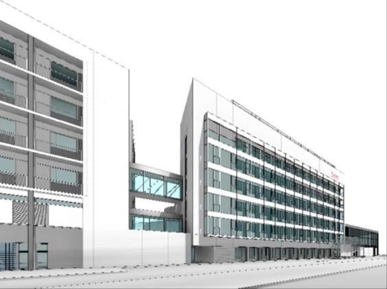 Imagen virtual del nuevo Hospital OncoHematológico que se proyecta en la Ribera.