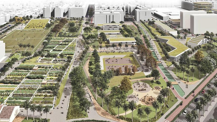 Simulación de la propuesta de ordenación del PAI de Benimaclet que planteó Metrovacesa al ayuntamiento y ya descartada | METROVACESA