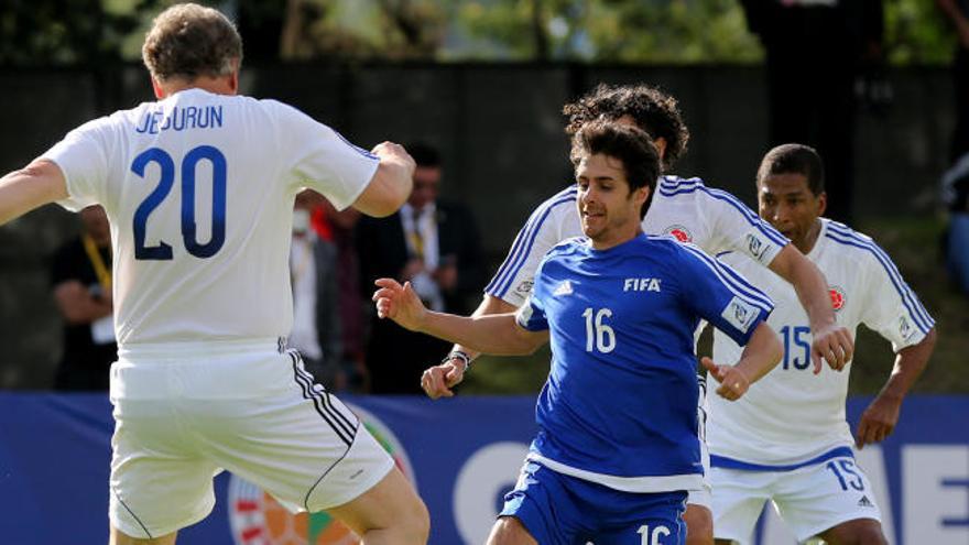 Aimar, en el partido amistoso en Bogotá.