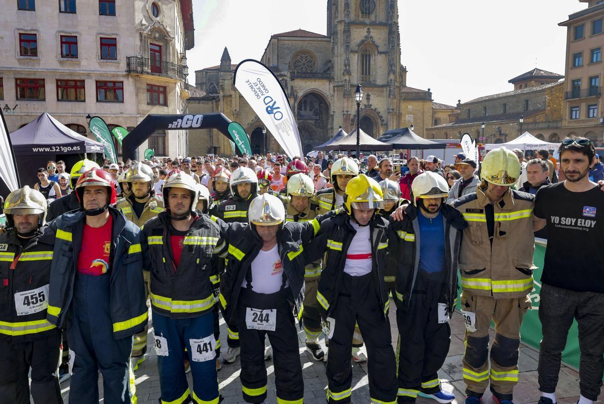 Los bomberos durante una prueba pasada.
