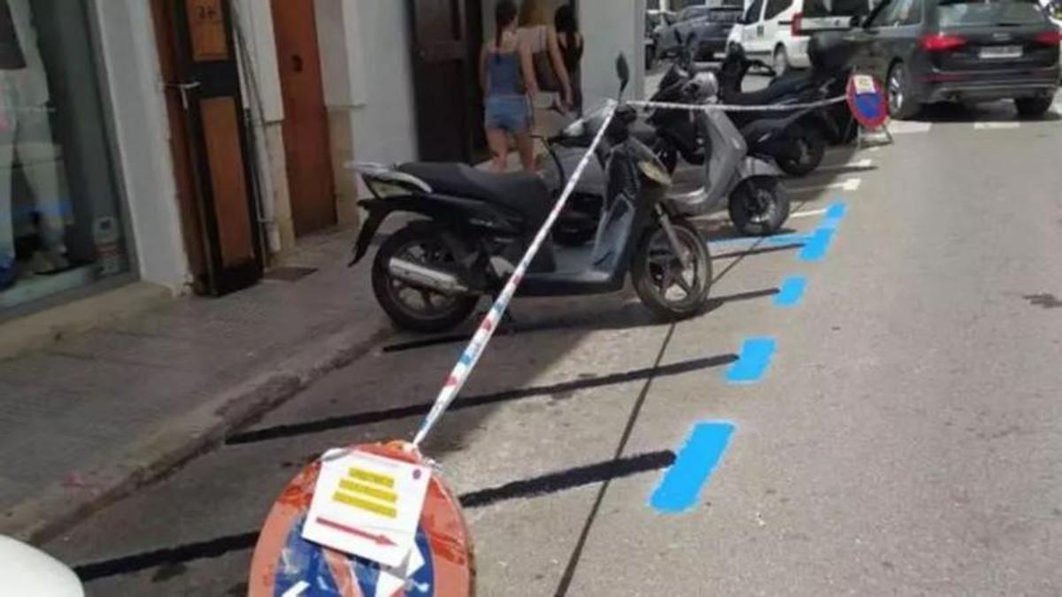 Imagen de archivo de la zona azul repintada en la Marina.