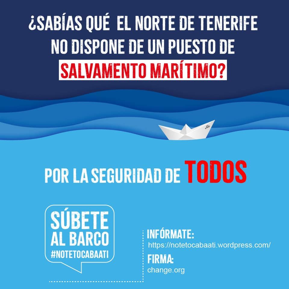 El cartel de la campaña por un puesto de salvamento marítimo en el norte de Tenerife